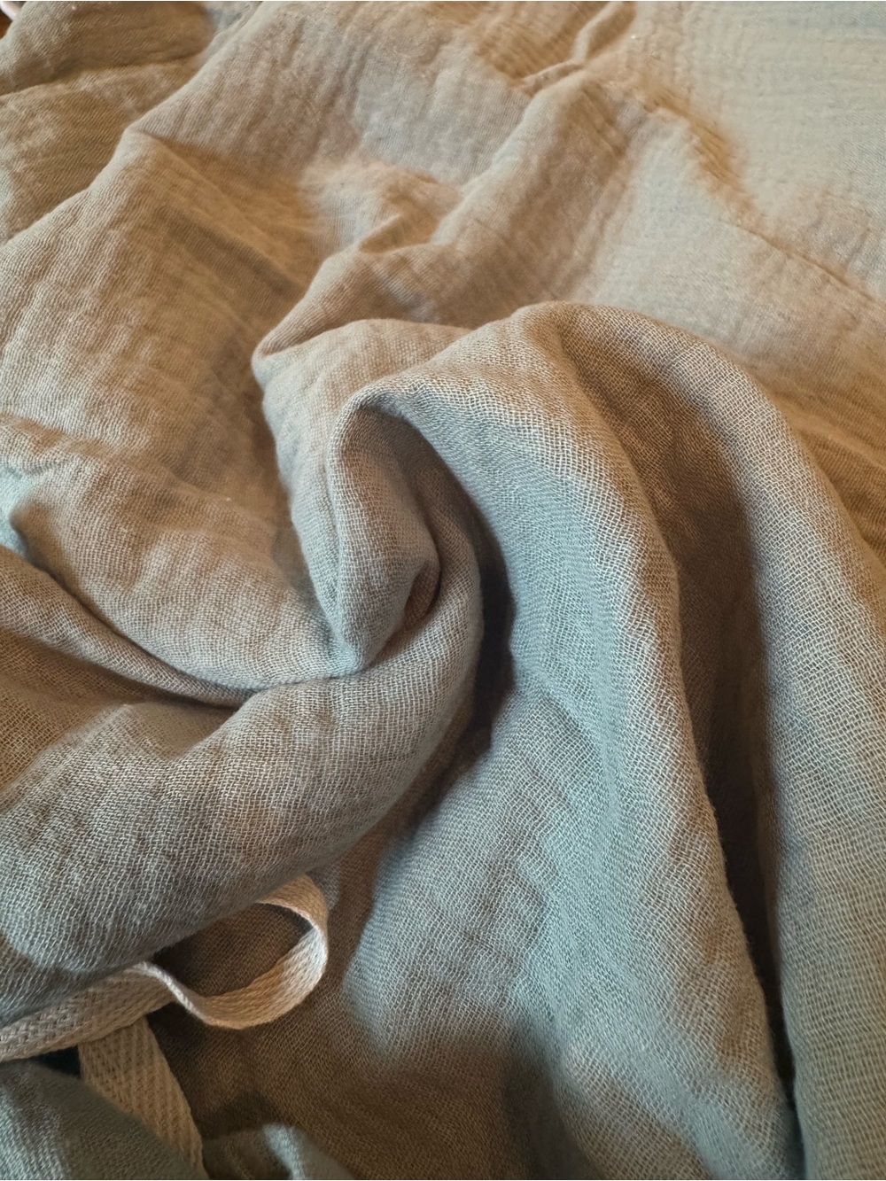 New Light Sage Nursing Cover - Soft Textured Muslin - Picture 9 of 10